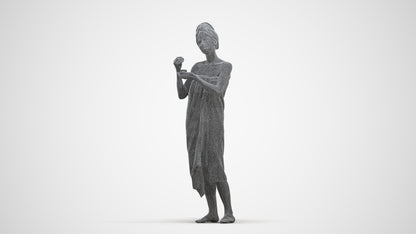 scanned 3D woman standing, photogrammetry people for Enscape and V-Ray, three-quarter front view render