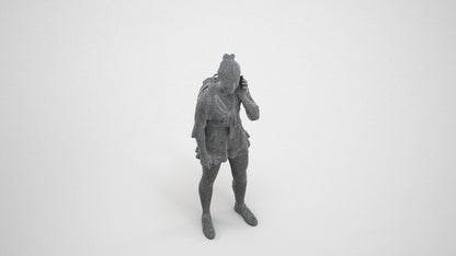 3D scanned girl kids casual, photorealistic archviz people for Enscape and SketchUp, wireframe three-quarter view