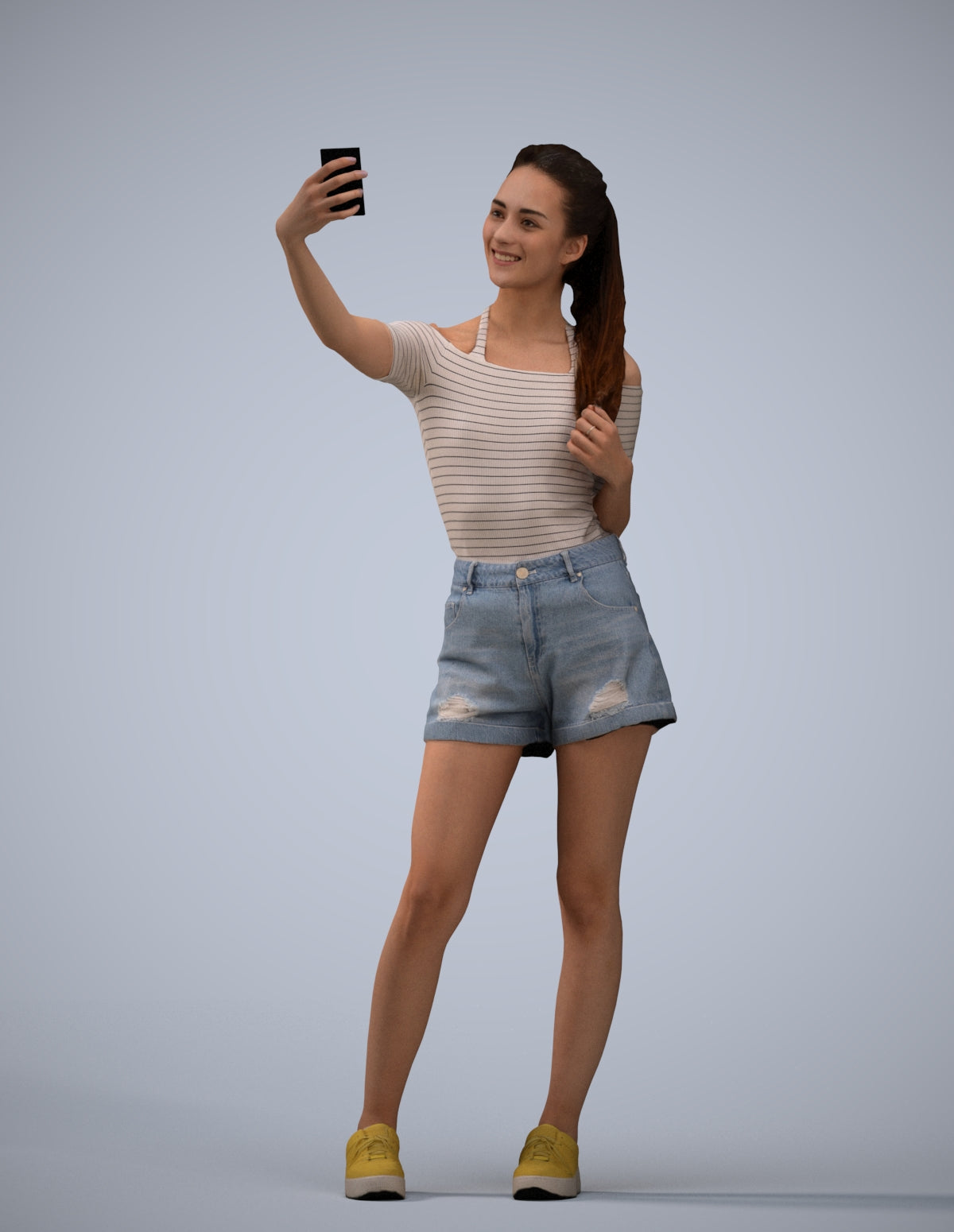 photogrammetry 3D woman casual standing, realistic human model archviz FBX
