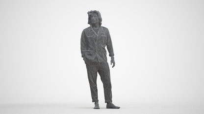 photogrammetry 3D man casual formalaffairs, realistic human model archviz FBX, three-quarter front view render