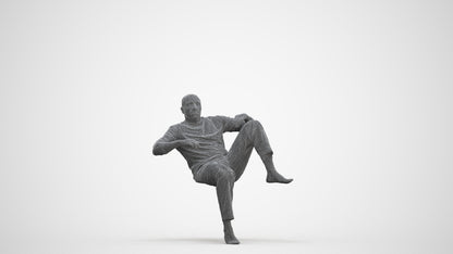 3D people model man casual bathroom, scanned human for 3ds Max rendering, three-quarter front view render