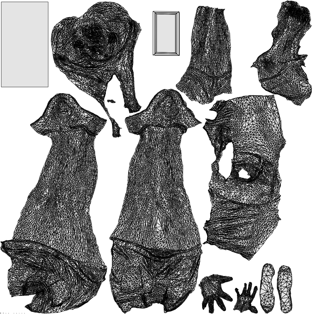 photogrammetry 3D woman casual standing, realistic human model archviz FBX, wireframe top-down view