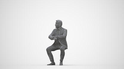 realistic 3D man business, scanned archviz people for Blender and 3ds Max, wireframe back view