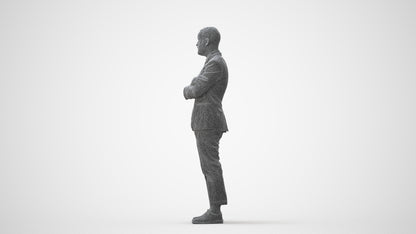 3D human model man business, photogrammetry scanned person for archviz, square thumbnail