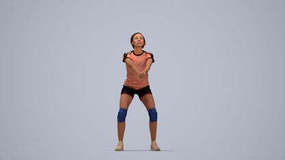 scanned 3D woman sport, photogrammetry people for Enscape and V-Ray, top-down view render