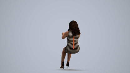 3D scanned woman driving casual, photorealistic archviz people for Enscape and SketchUp, front view render