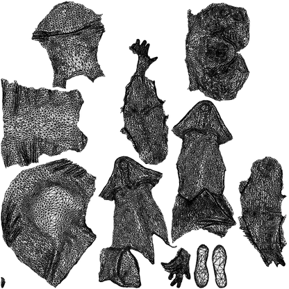 scanned 3D woman casual sitting, photogrammetry people for Enscape and V-Ray, wireframe top-down view