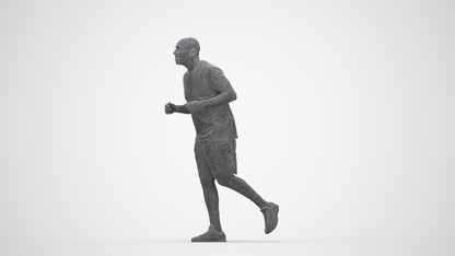 3D scanned man sport, photorealistic archviz people for Enscape and SketchUp, wireframe back view
