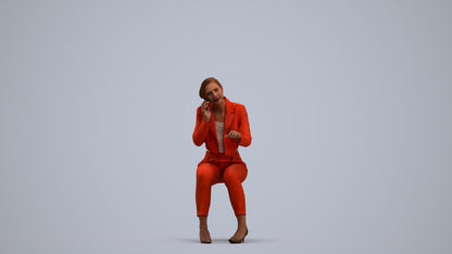 3D human model woman business, photogrammetry scanned person for archviz, standing pose render