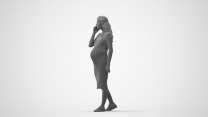 3D human model woman casual walking, photogrammetry scanned person for archviz, square thumbnail