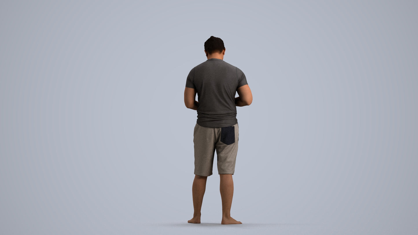 realistic 3D people man standing, render-ready for V-Ray and Corona, FBX OBJ, front view render