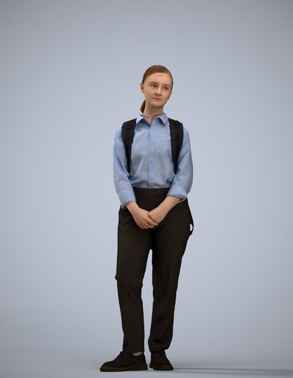 scanned 3D girl kids, photogrammetry people for Enscape and V-Ray