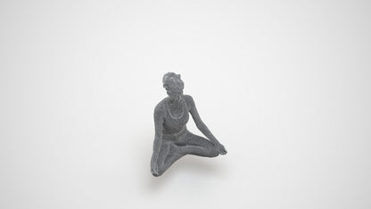 3D human model woman sport, photogrammetry scanned person for archviz, wireframe three-quarter view