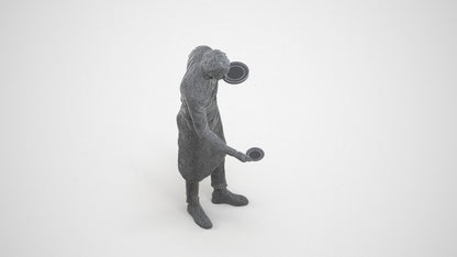 realistic 3D man hospitality, scanned archviz people for Blender and 3ds Max, wireframe three-quarter view