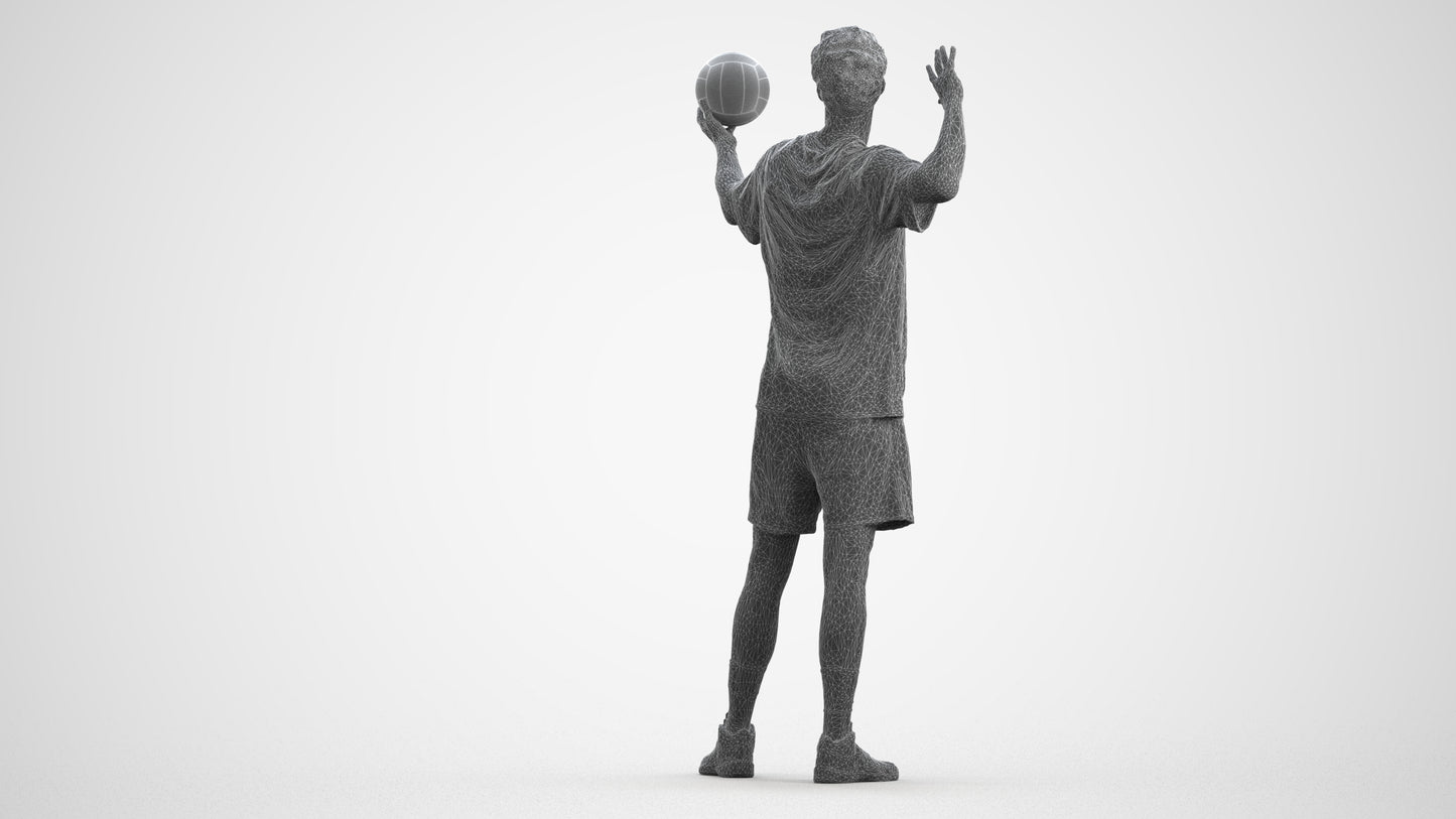 realistic 3D people man sport, render-ready for V-Ray and Corona, FBX OBJ, wireframe front view