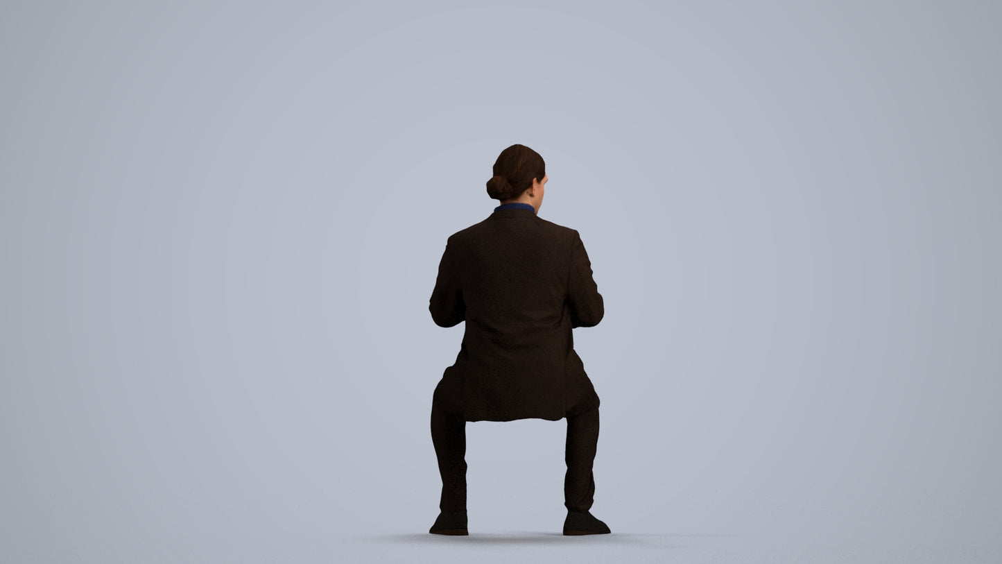 realistic 3D man business, scanned archviz people for Blender and 3ds Max, front view render