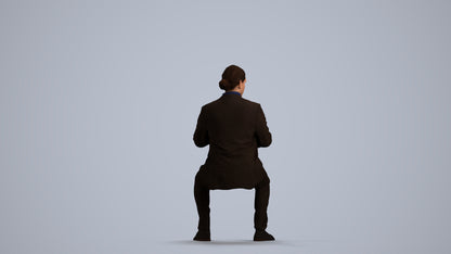 realistic 3D man business, scanned archviz people for Blender and 3ds Max, front view render