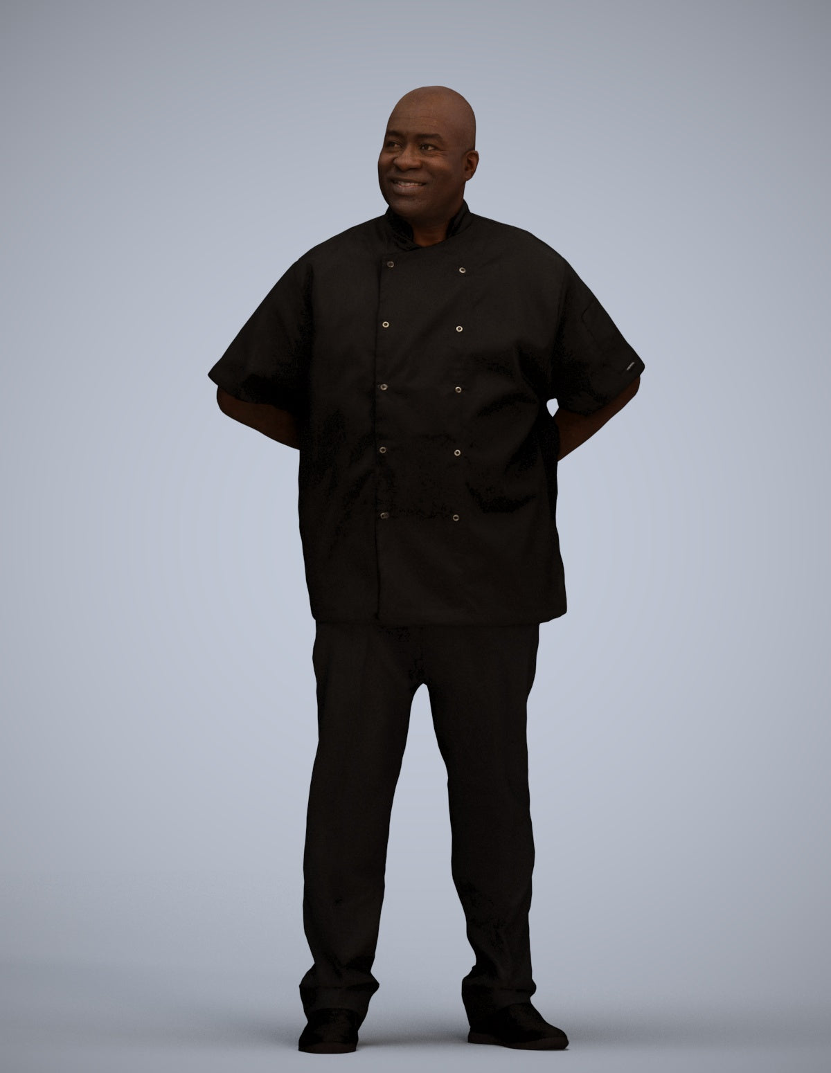 scanned 3D man hospitality, photogrammetry people for Enscape and V-Ray