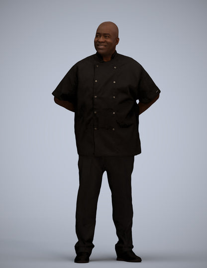 scanned 3D man hospitality, photogrammetry people for Enscape and V-Ray