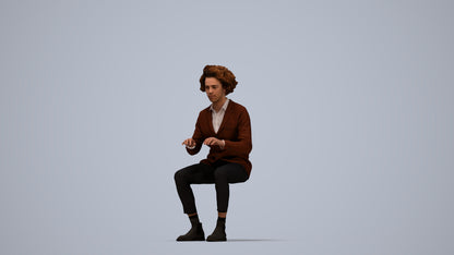 realistic 3D man business, scanned archviz people for Blender and 3ds Max, top-down view render