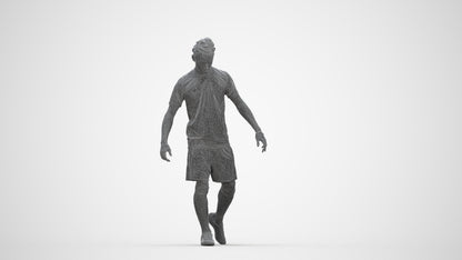 realistic 3D people man sport, render-ready for V-Ray and Corona, FBX OBJ, wireframe back view