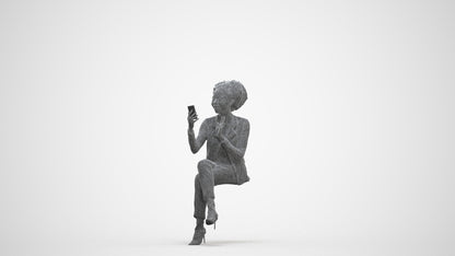 3D people model woman business, scanned human for 3ds Max rendering, three-quarter front view render