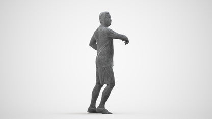 photogrammetry 3D man sport, realistic human model archviz FBX, wireframe side view
