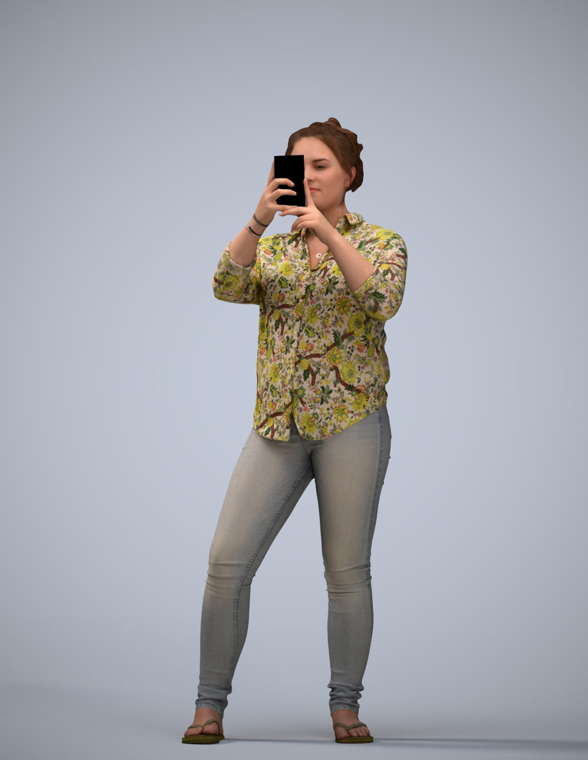 3D people model man casual standing, scanned human for 3ds Max rendering