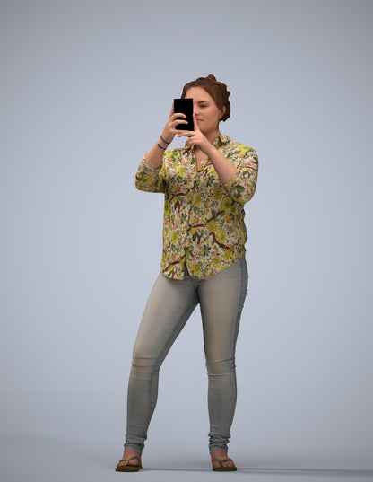 3D people model man casual standing, scanned human for 3ds Max rendering