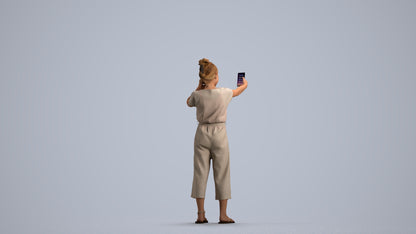 3D people model girl kids, scanned human for 3ds Max rendering, front view render