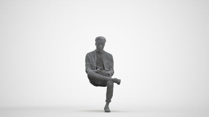 3D scanned man business, photorealistic archviz people for Enscape and SketchUp, three-quarter front view render