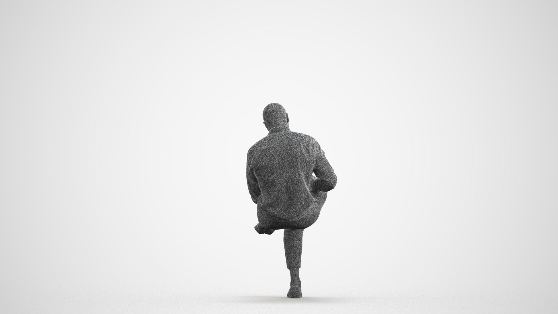 realistic 3D human man business, archviz people FBX OBJ for Blender, wireframe front view