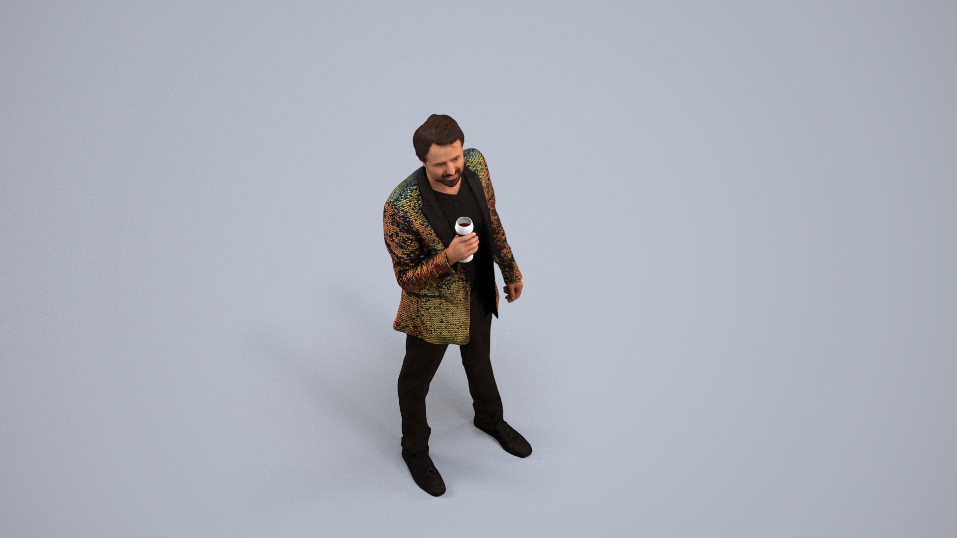 scanned 3D man formal formalaffairs, photogrammetry people for Enscape and V-Ray, back view render