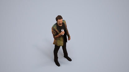 scanned 3D man formal formalaffairs, photogrammetry people for Enscape and V-Ray, back view render