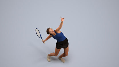 3D human model girl sport, photogrammetry scanned person for archviz, back view render