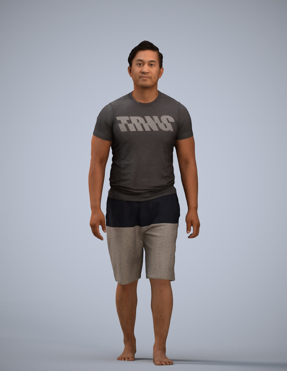 3D human model man sport walking, photogrammetry scanned person for archviz
