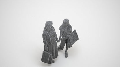 3D people model girl casual kids, scanned human for 3ds Max rendering, wireframe three-quarter view