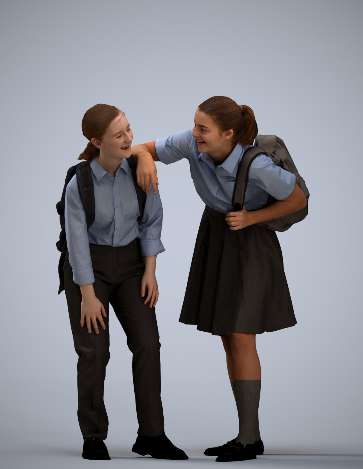 3D scanned girl kids, photorealistic archviz people for Enscape and SketchUp