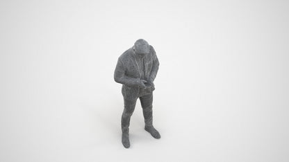 realistic 3D man business, scanned archviz people for Blender and 3ds Max, wireframe three-quarter view