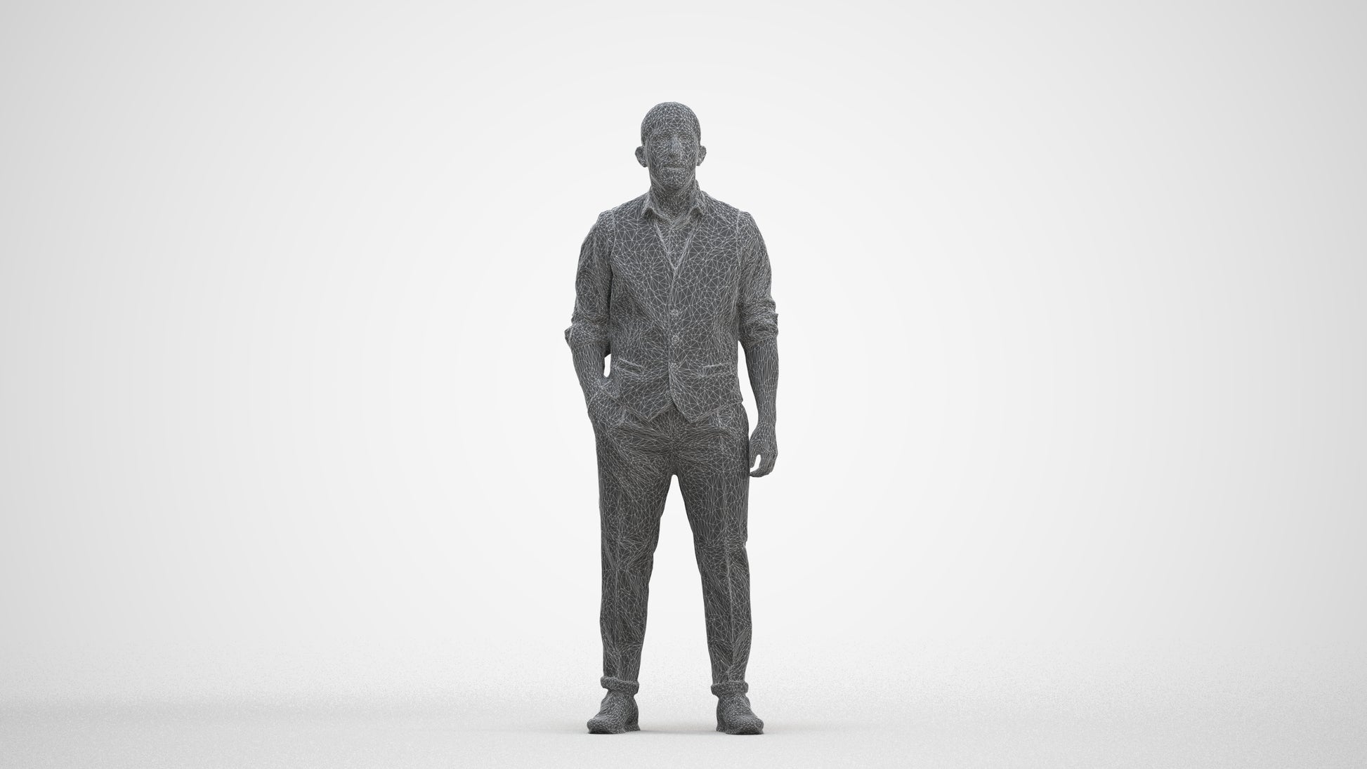 realistic 3D people man business, render-ready for V-Ray and Corona, FBX OBJ, three-quarter front view render