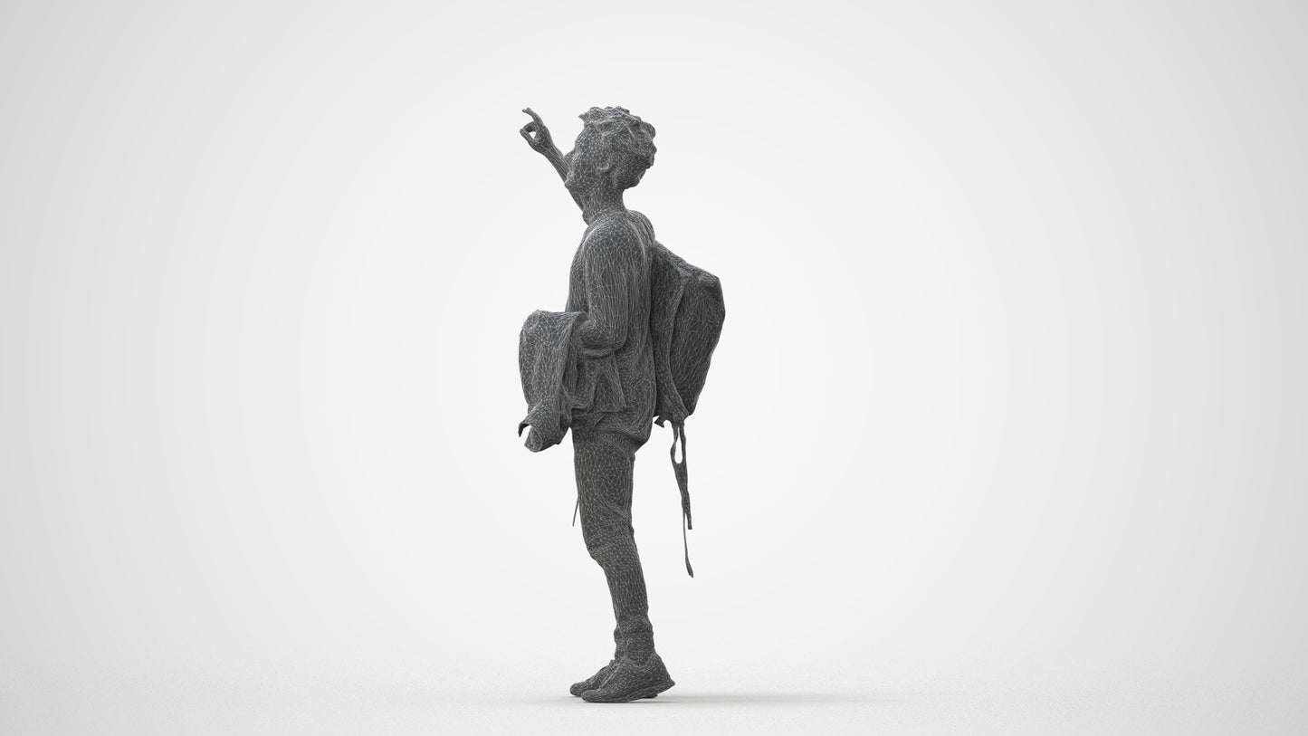 3D people model man casual standing, scanned human for 3ds Max rendering, square thumbnail