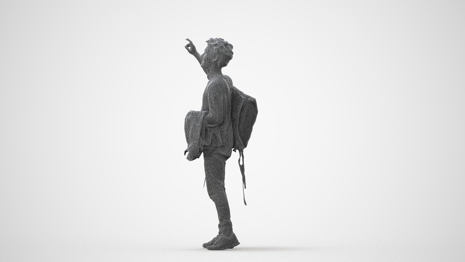 3D people model man casual standing, scanned human for 3ds Max rendering, square thumbnail