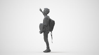 3D people model man casual standing, scanned human for 3ds Max rendering, square thumbnail