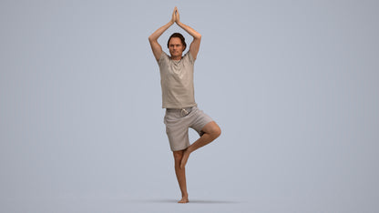 realistic 3D man casual sport, scanned archviz people for Blender and 3ds Max, standing pose render