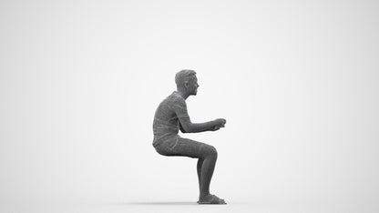 realistic 3D boy casual kids, scanned archviz people for Blender and 3ds Max, wireframe side view