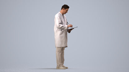 3D people model man medical, scanned human for 3ds Max rendering, side view render