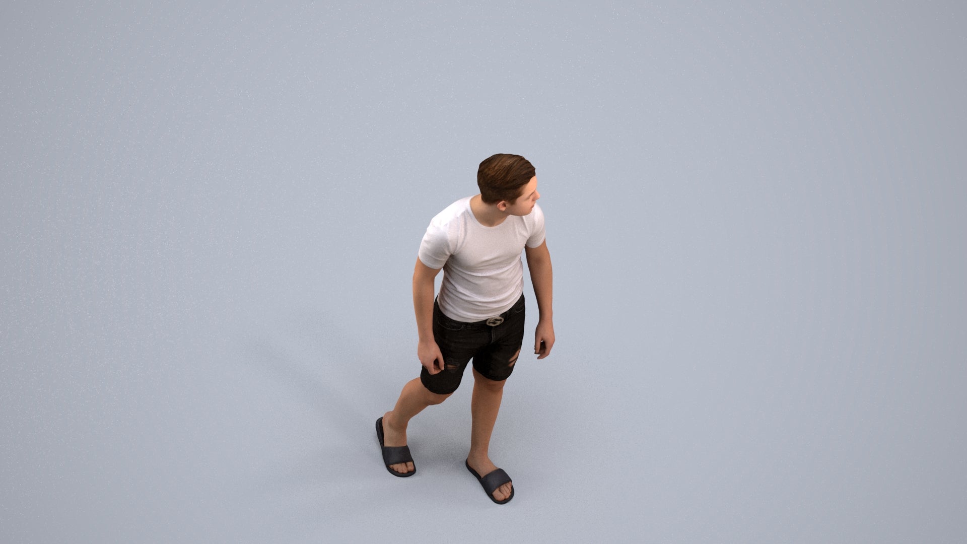 scanned 3D boy casual kids, photogrammetry people for Enscape and V-Ray, back view render