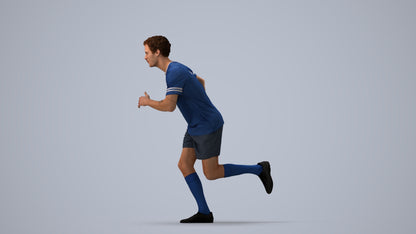 3D people model man sport, scanned human for 3ds Max rendering, three-quarter view render