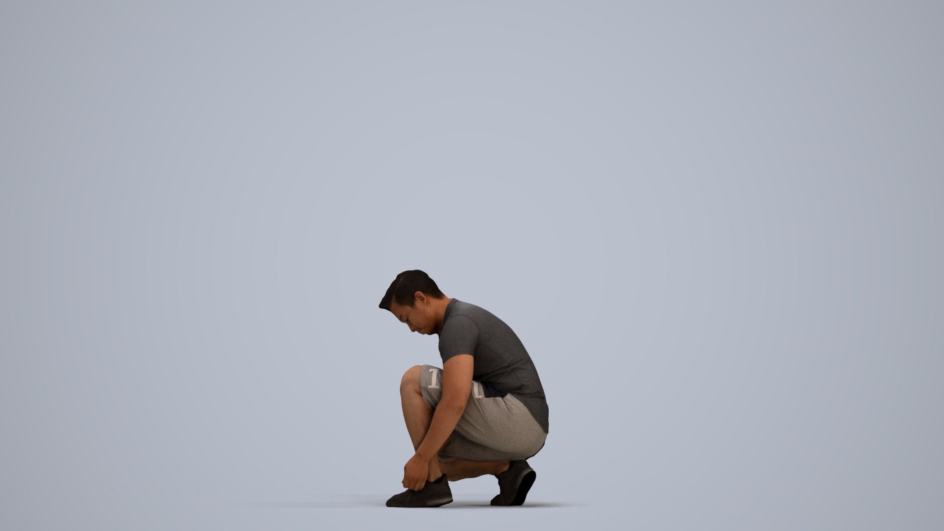 scanned 3D man sport standing, photogrammetry people for Enscape and V-Ray, standing pose render