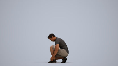 scanned 3D man sport standing, photogrammetry people for Enscape and V-Ray, standing pose render